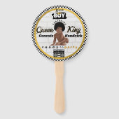 Afro Baby Boy 90's Hip Hop Retro Baby shower Handwaaier (Achterkant)