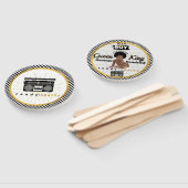 Afro Baby Boy 90's Hip Hop Retro Baby shower Handwaaier (Niet-gemonteerd)