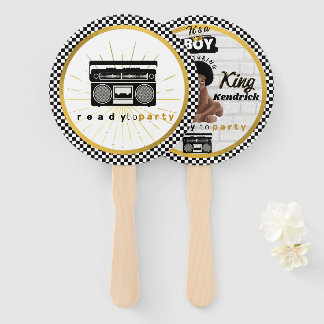 Afro Baby Boy 90's Hip Hop Retro Baby shower Handwaaier