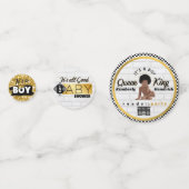 Afro Baby Boy 90's Hop Retro Baby shower Foto Confetti (Voorkanten)