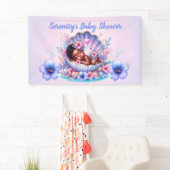 Afro Baby Girl in Seashell Pastel Baby shower Spandoek (Insitu)