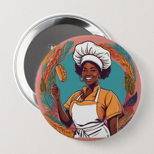 Afro badge ronde button 4,0 cm (Voorkant /achterkant)