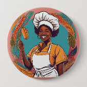 Afro badge ronde button 4,0 cm (Voorkant)