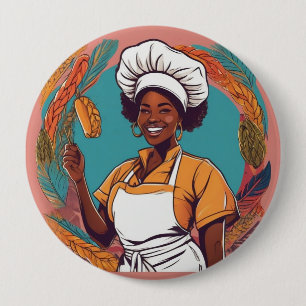 Afro badge ronde button 4,0 cm