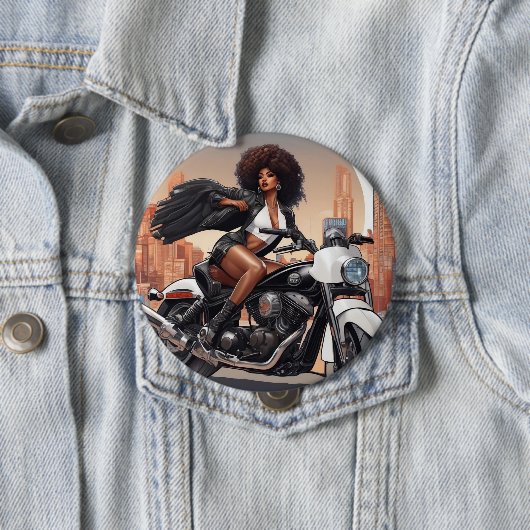Afro badge ronde button 4,0 cm (In situ)