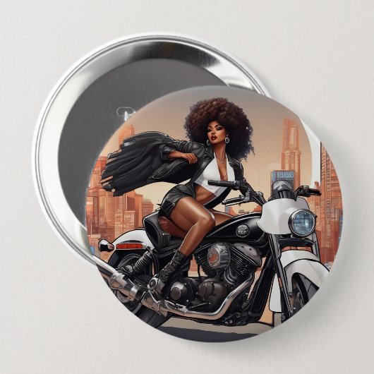 Afro badge ronde button 4,0 cm (Voorkant /achterkant)