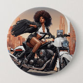 Afro badge ronde button 4,0 cm (Voorkant)
