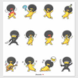 Afro Banaan Retro Emoji Sticker Pack
