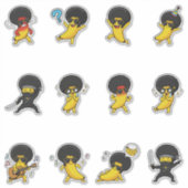 Afro Banaan Retro Emoji Sticker Pack (Voorkant)