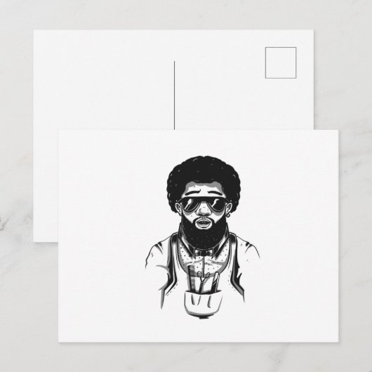 Afro Barber Briefkaart (Voorkant / Achterkant)