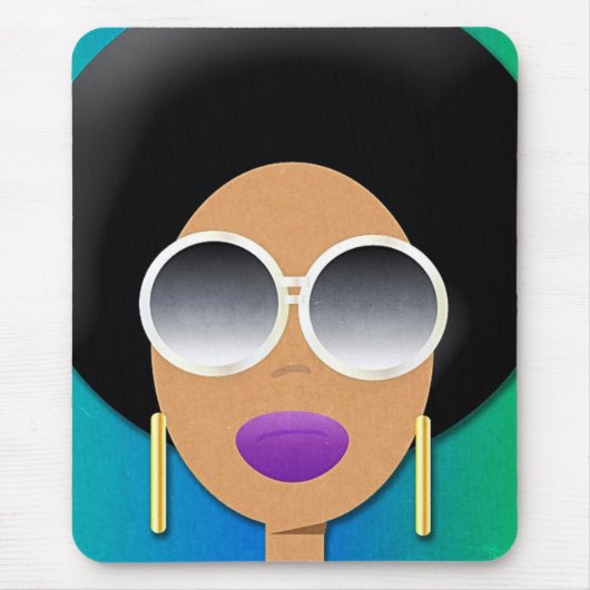 Afro Beauty Mousepad Muismat (Voorkant)