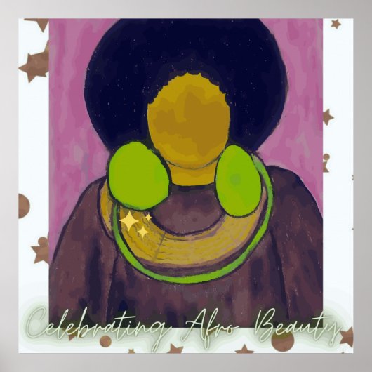 Afro Beauty vieren Poster (Voorkant)