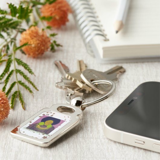 Afro Beauty vieren Sleutelhanger (Zijkant)