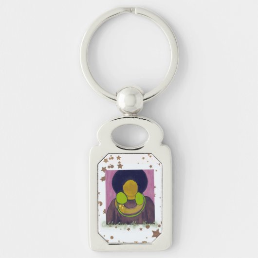 Afro Beauty vieren Sleutelhanger (Voorkant)