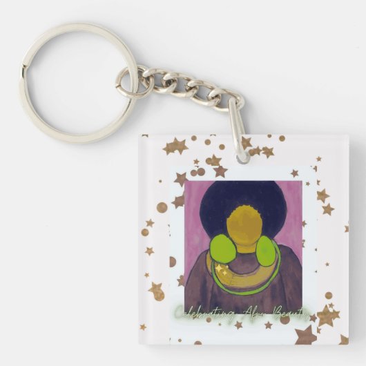 Afro Beauty vieren Sleutelhanger (voorkant)
