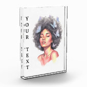 Afro Beauty with Butterflies – Watercolor Portrait Fotoblokken (Links)