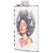 Afro Beauty with Butterflies – Watercolor Portrait Heupfles (Links)