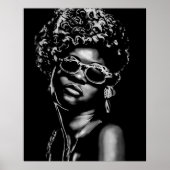 Afro Beauty Woman Portret (AI + Human) Poster (Voorkant)