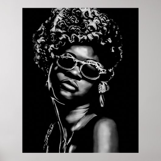 Afro Beauty Woman Portret (AI + Human) Poster (Voorkant)