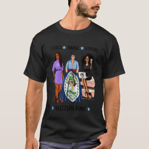 Afro-Belizaanse tante Patriotische Belizaanse vrou T-shirt