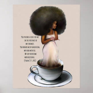 Afro Bijbel Psalm 23:5 Poster