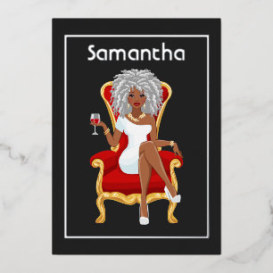 Afro Birthday Party Folie Invitation Folie Uitnodiging