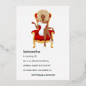 Afro Birthday Party Folie Invitation Uitnodiging (Achterkant)