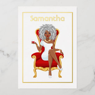 Afro Birthday Party Folie Invitation Uitnodiging