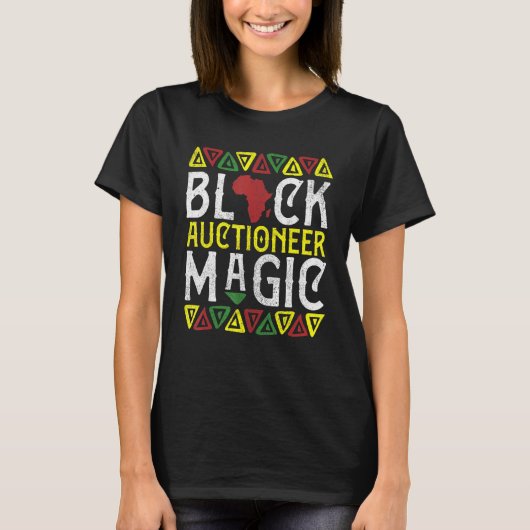 Afro Black Auctioner Magic Apparel African Melan T-shirt (Voorkant)