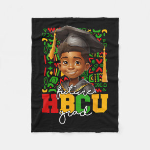 Afro Black Boy College Afstuderen Toekomstige HBCU Fleece Deken