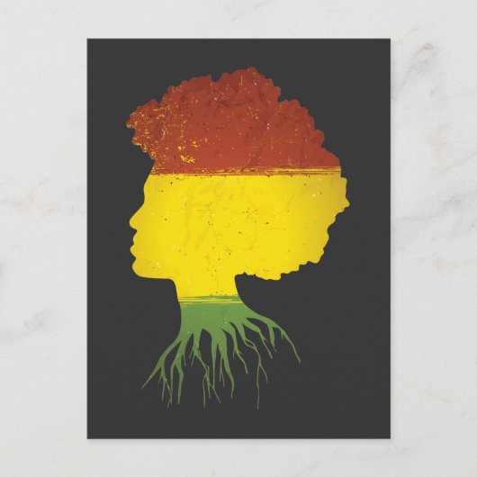 Afro Black Girl African American Roots Diva Briefkaart (Voorkant)