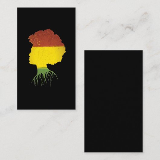 Afro Black Girl African American Roots Diva Visitekaartje (Voorkant / Achterkant)