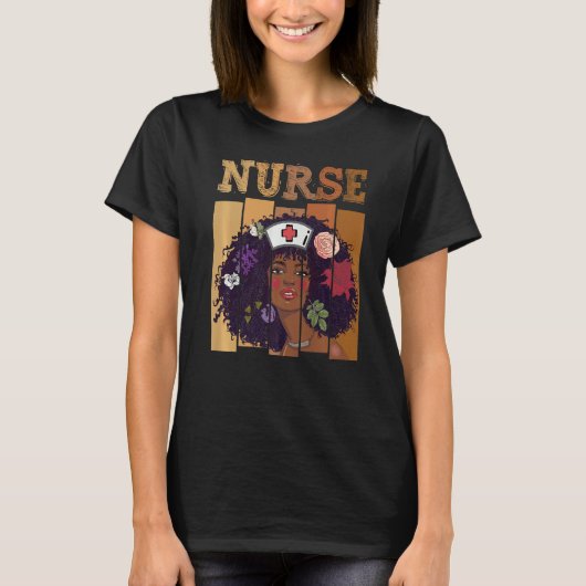 Afro Black Nurse Black History Maand African Ameri T-shirt (Voorkant)