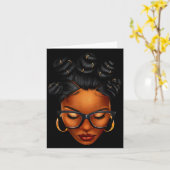 Afro Black Woman African Black History Month Melan Kaart (Gele Bloem)