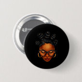Afro Black Woman African Black History Month Melan Ronde Button 5,7 Cm (Voorkant /achterkant)