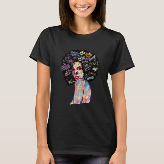 Afro Black Woman Black History Maand African Ameri T-shirt (Voorkant)