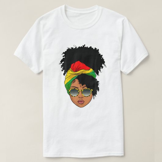 Afro Black Woman Melanin Queen African Black Histo T-shirt (Design voorkant)
