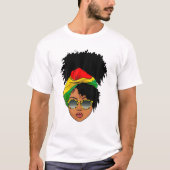 Afro Black Woman Melanin Queen African Black Histo T-shirt (Voorkant)
