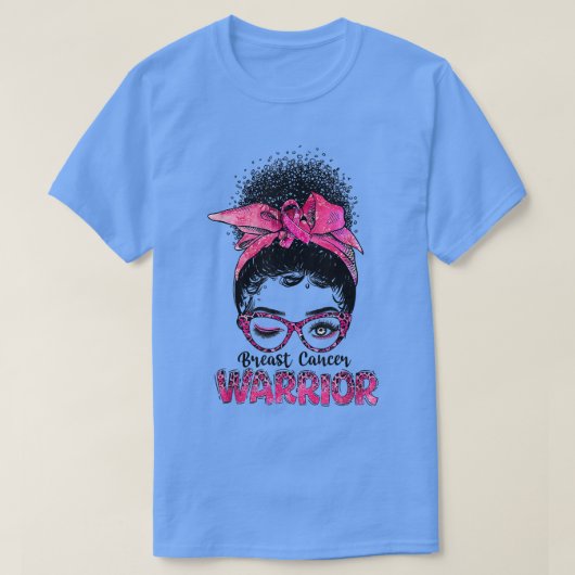 Afro Black Women Breast Cancer Awareness Bun T-shirt (Design voorkant)