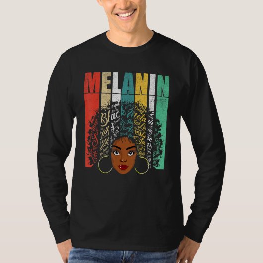 Afro Black Women Girls Melanin T-shirt (Voorkant)