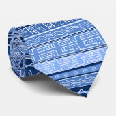 Afro blauw moderne tribal print stropdas (Opgerold)