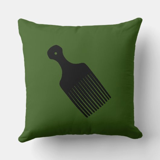 Afro blowout groen kussen (Achterkant)