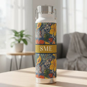 Afro Bohemian Floral monogram Water Bottle Waterfles