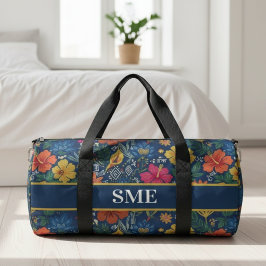 Afro Bohemian Monogram Floral Plunjezak