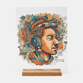 Afro Boho Queen - kleurrijke artistieke Acryl Bord