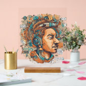 Afro Boho Queen - kleurrijke artistieke Acryl Bord (Huwelijk)