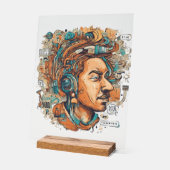 Afro Boho Queen - kleurrijke artistieke Acryl Bord (Hoek)