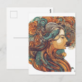 Afro Boho Queen - kleurrijke artistieke Briefkaart (Voorkant / Achterkant)