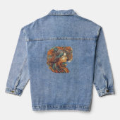Afro Boho Queen - kleurrijke artistieke Denim Jacket (Achterkant)