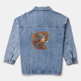Afro Boho Queen - kleurrijke artistieke Denim Jacket